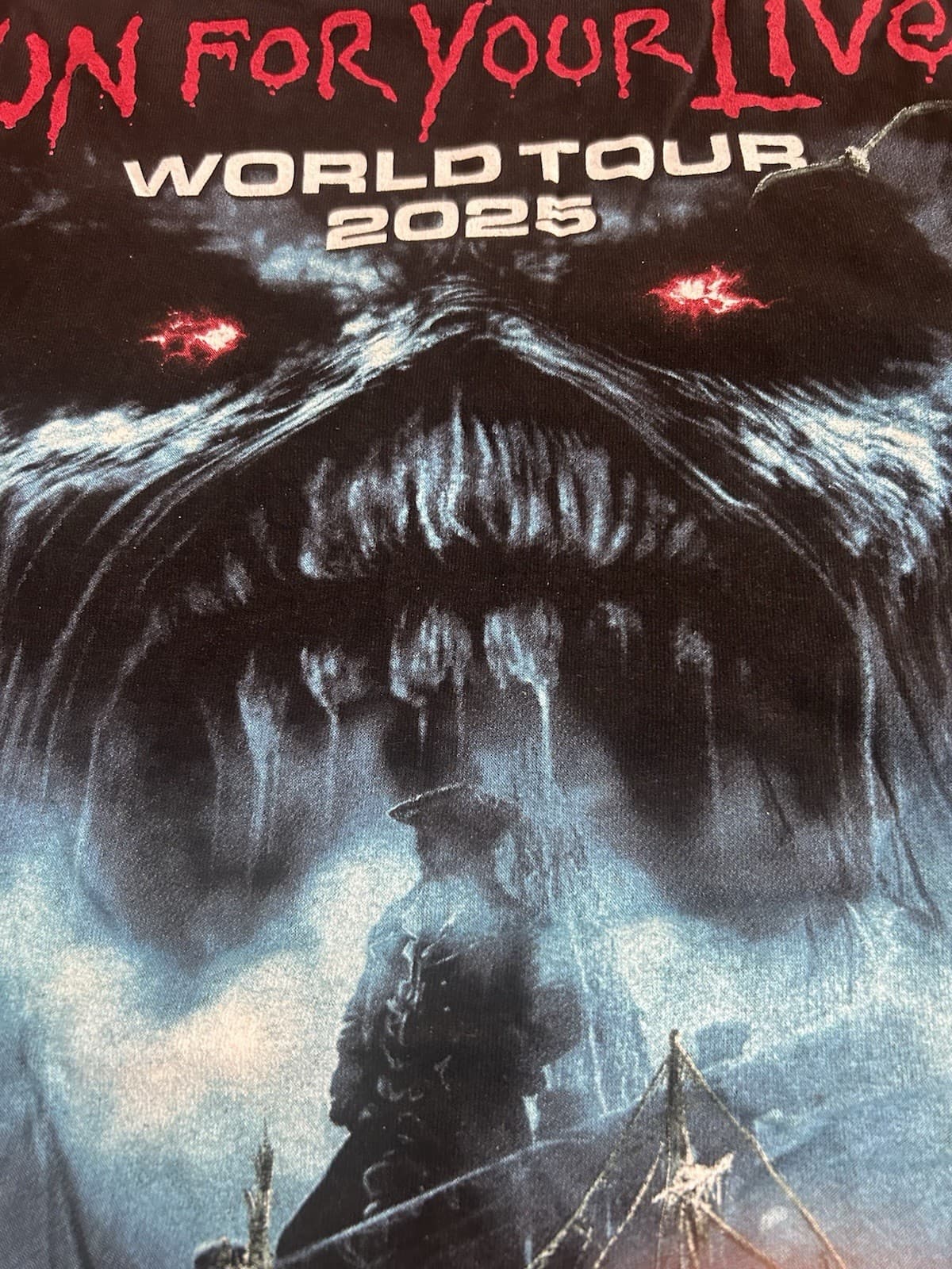 IRON MAIDEN POWERSLAVE RIME T SHIRT BRAND NEW S 2025 RUN FOR YOUR LIVES IN HAND 6