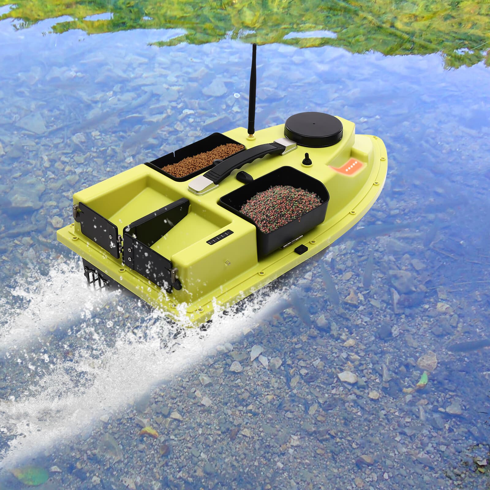 Fishing Bait Boat with GPS, 4 Compartments, Remote Control & Long Battery Life 2