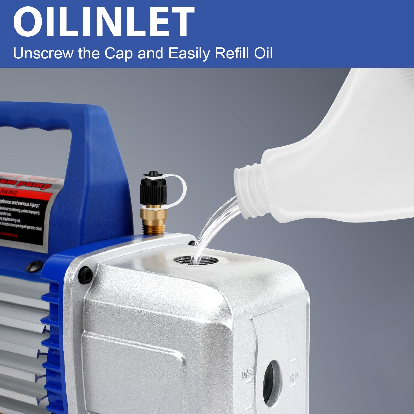 4 CFM 1/3HP Air Vacuum Pump HVAC Manifold Gauge Set AC A/C Refrigeration Kit US 3