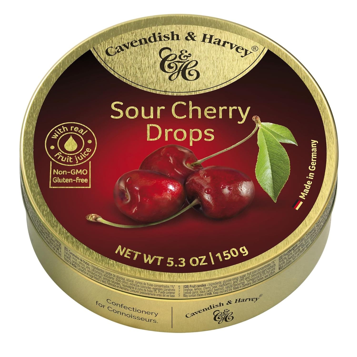 | Sour Cherry Hard Candy Drops | 5.3 Ounce Tin 5