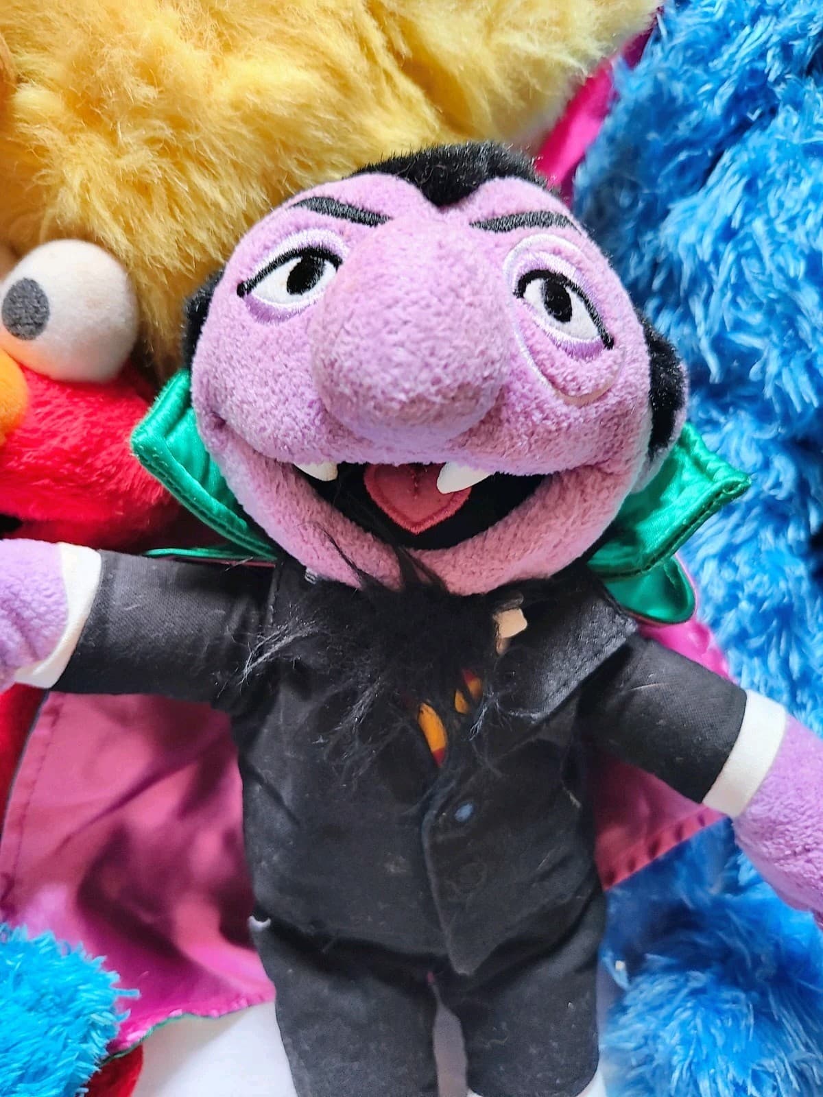 Vintage Lot Sesame Street Plush: Super Grover Elmo Zoe Big Bird Cookie Monster 5