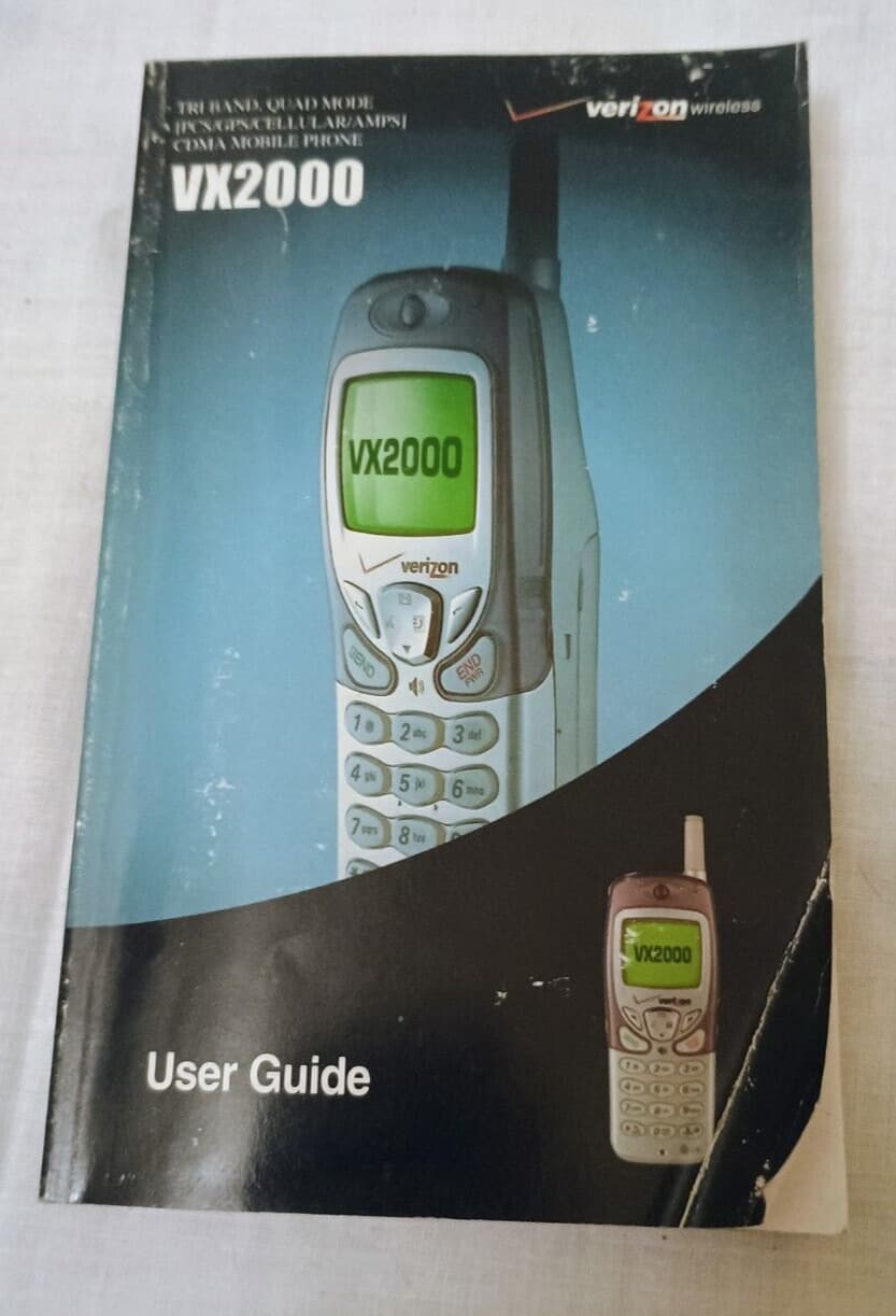 English / Spanish User Guide / Manual For LG VX2000 (Verizon) Cell Phone