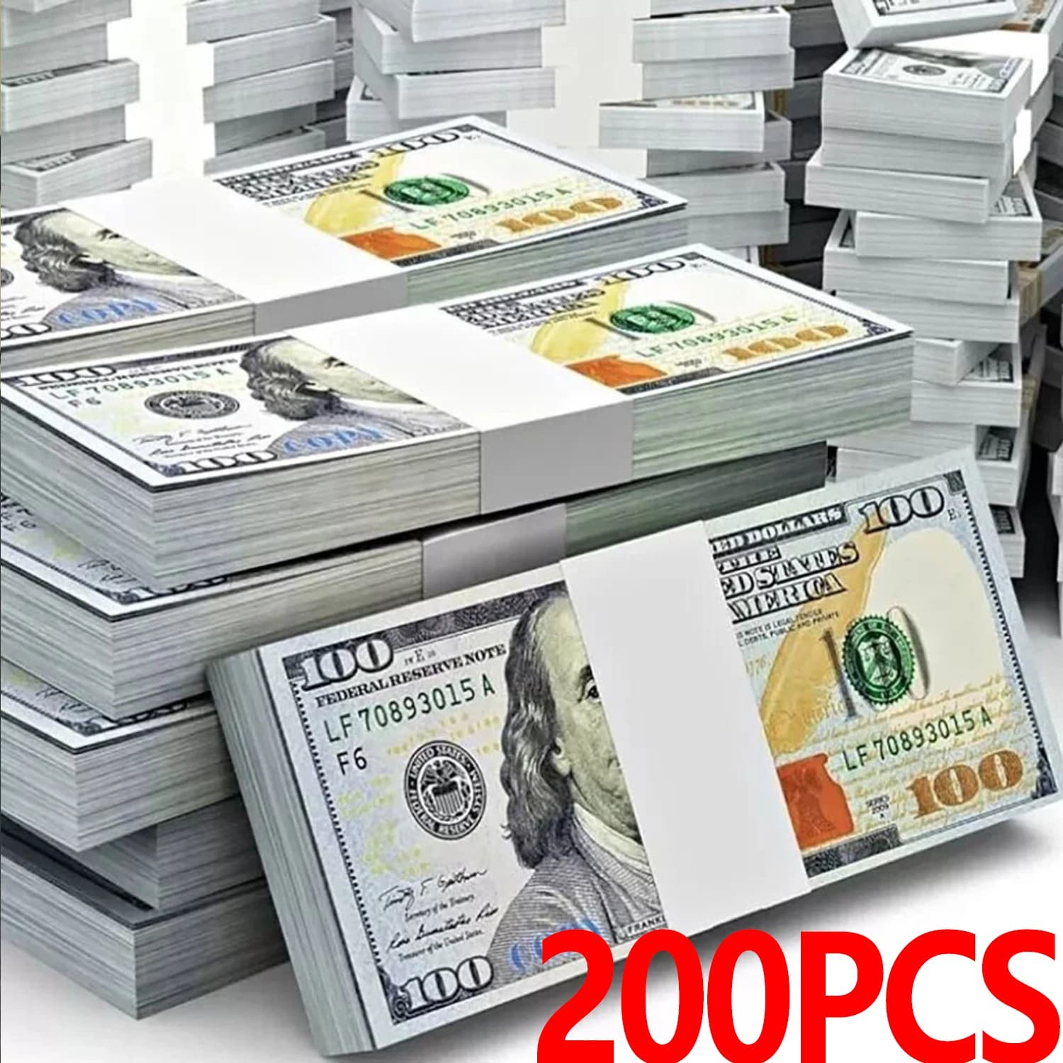 200 PCS Prop Fake Toys Money BANK GAMES CASH PAPER Different DOLLAR BILLS $ US 3