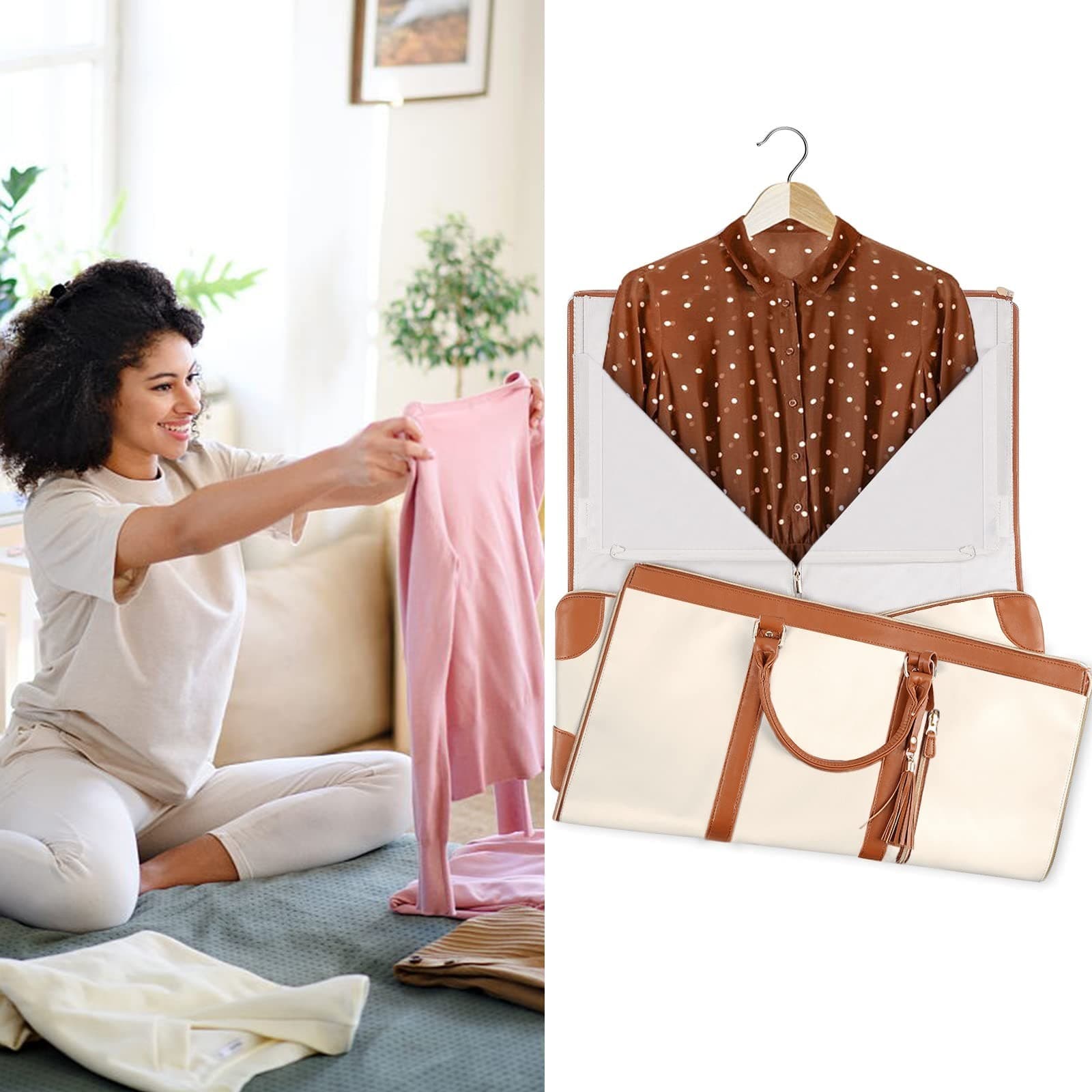 Ytonet Garment Bags for Travel, Convertible Carry on Garment Bag Large Duffle... 6