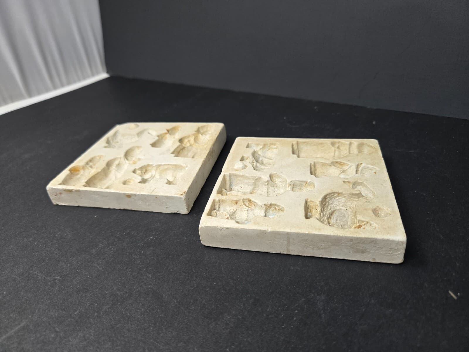 Vintage 4" Ceramic Molds Farm Family Pig Goose for Mini Figurines/Fridge Magnets 6