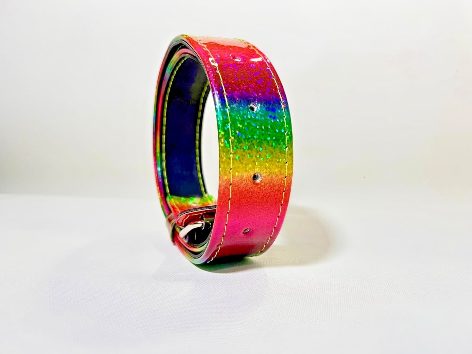 Kids Baseball/Softball Belt – 26'" holographic vivid rainbow– Durable, Unisex 6