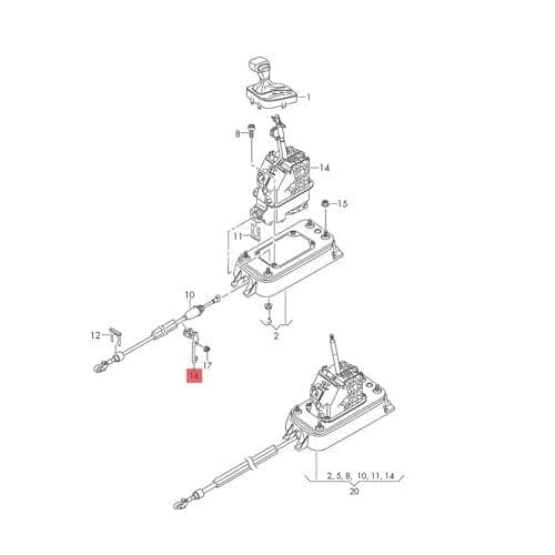Automatic Transmission Gear Shift Cable Connector 09G321397A for VW Polo 2