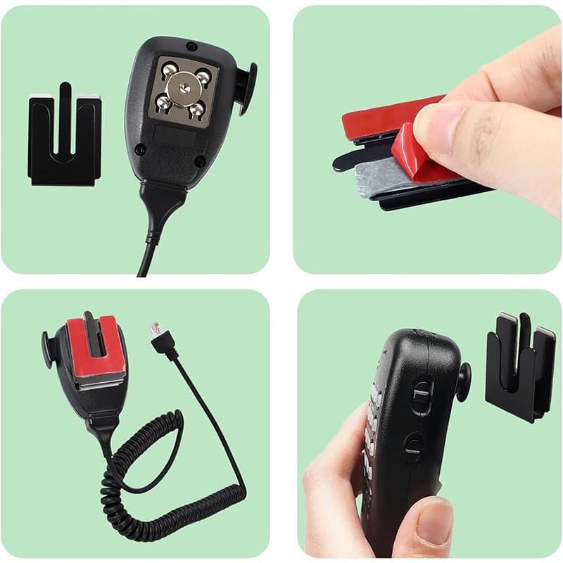 4Pcs Car Hanger Metal Holder w/Adhesive Back for Motorola/Yaesu/Icom/Kenwood Mic 2