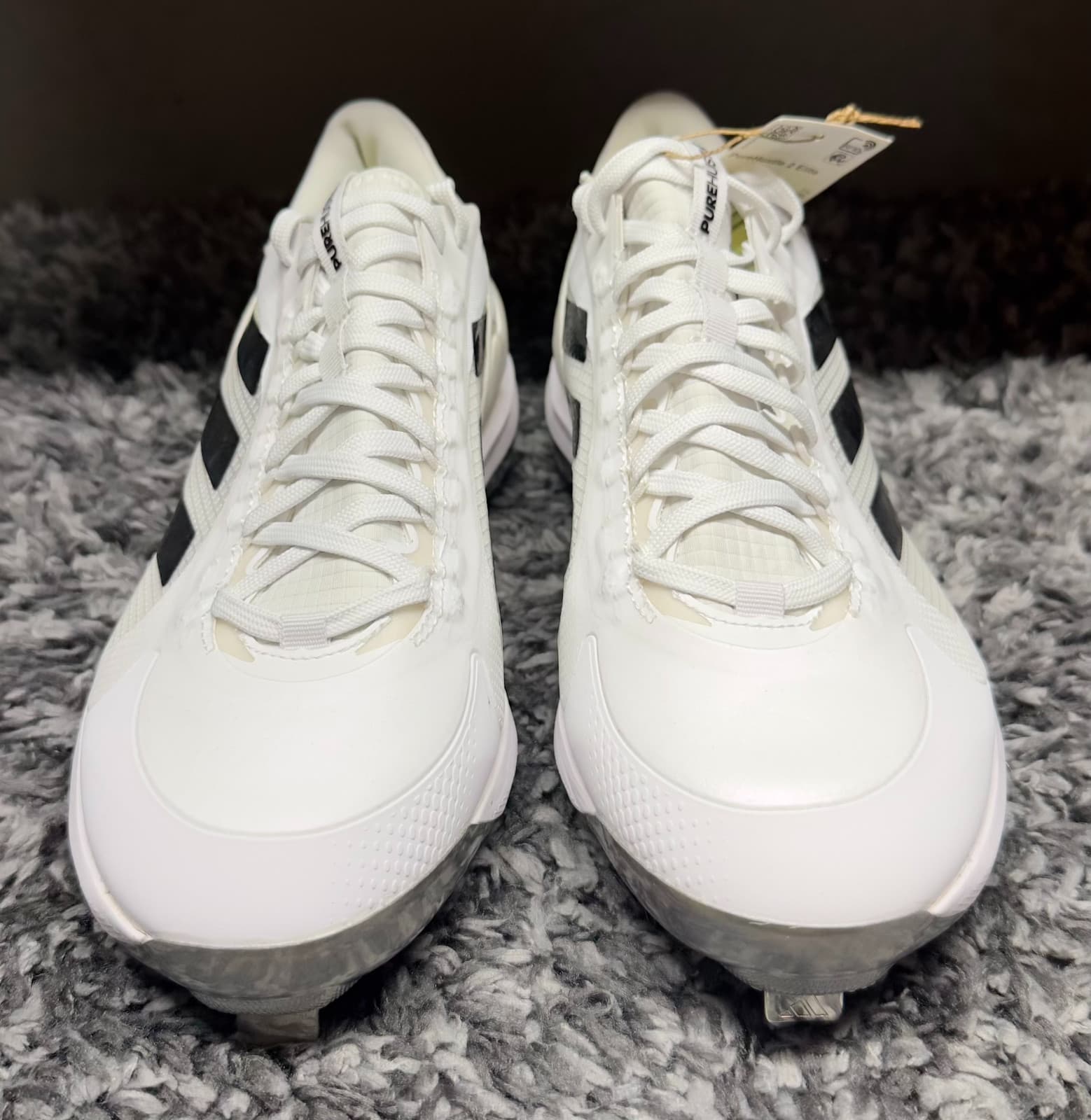 Adidas Softball Cleats Womens Size 9 White PureHustle 2 Elite Metal Spike 3