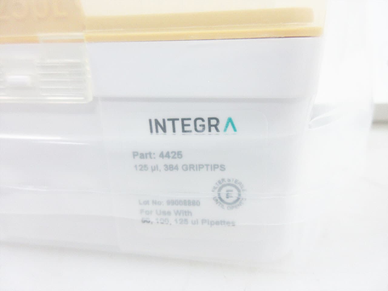 BOX INTEGRA 4425 FIVE RACKS OF 384 125 uL PIPETTE TIPS GRIPTIP FILTER STERILE 6