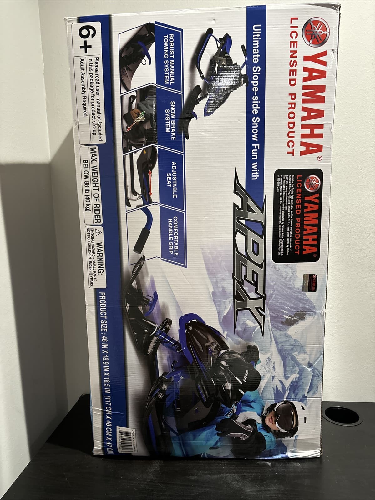 NEW Yamaha Apex Snow Bike Sled with Steering Wheel and Foot Brakes BLUE *READ* 4