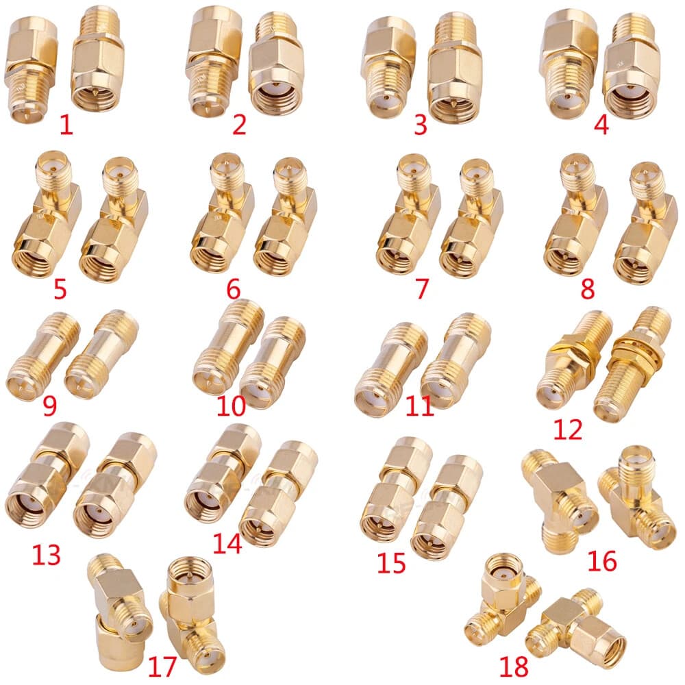 38pcs RF Coaxial Adapter Kit, SMA to BNC UHF MCX MMCX TNC SO239 PL259 N F Type 2