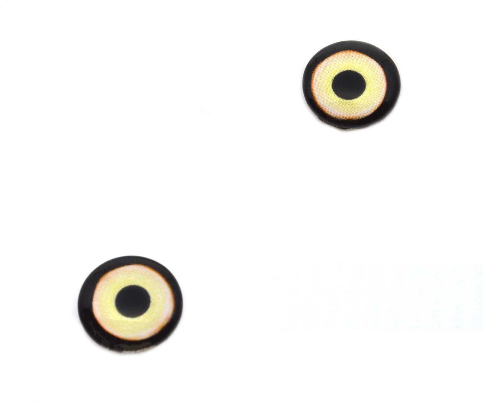 Pair Yellow Heron Bird Inspired Glass Eyes Jewelry Taxidermy Flatback Cabochons 6