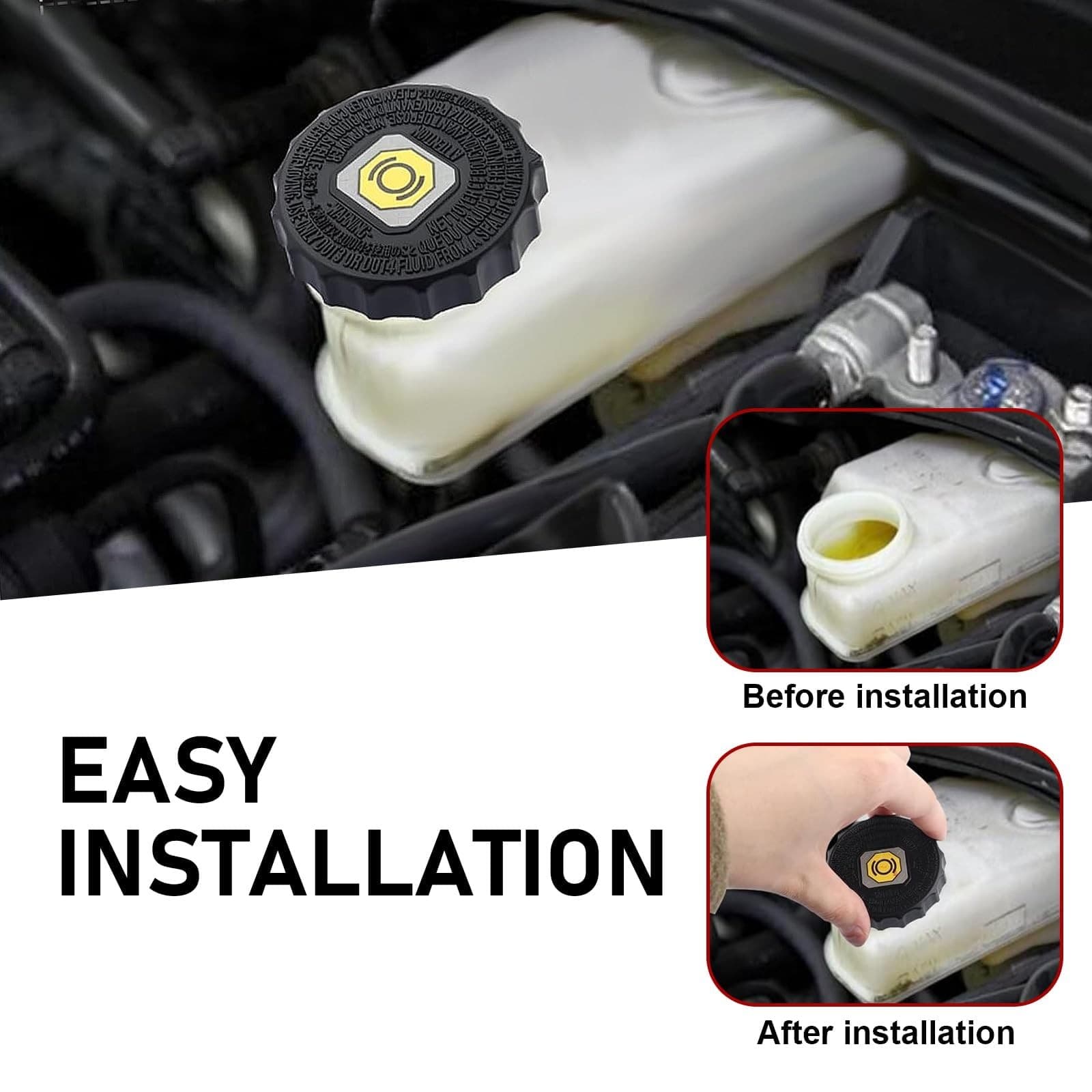 Brake Fluid Cap Replacement, Brake Fluid Reservoir Cap Compatible with Car Acces 4