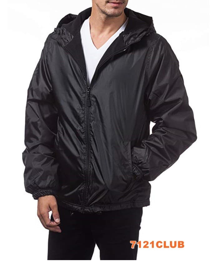 PRO CLUB MEN'S WINDBREAKER LIGHTWEIGHT WATERPROOF HOODED RAIN JACKET BIG & TALL 2