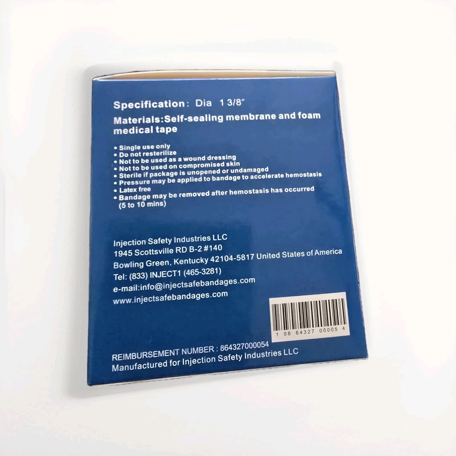 Inject-Safe Barrier Bandages 1-3/8" Diameter Injection Site Bandages Box of 100 2