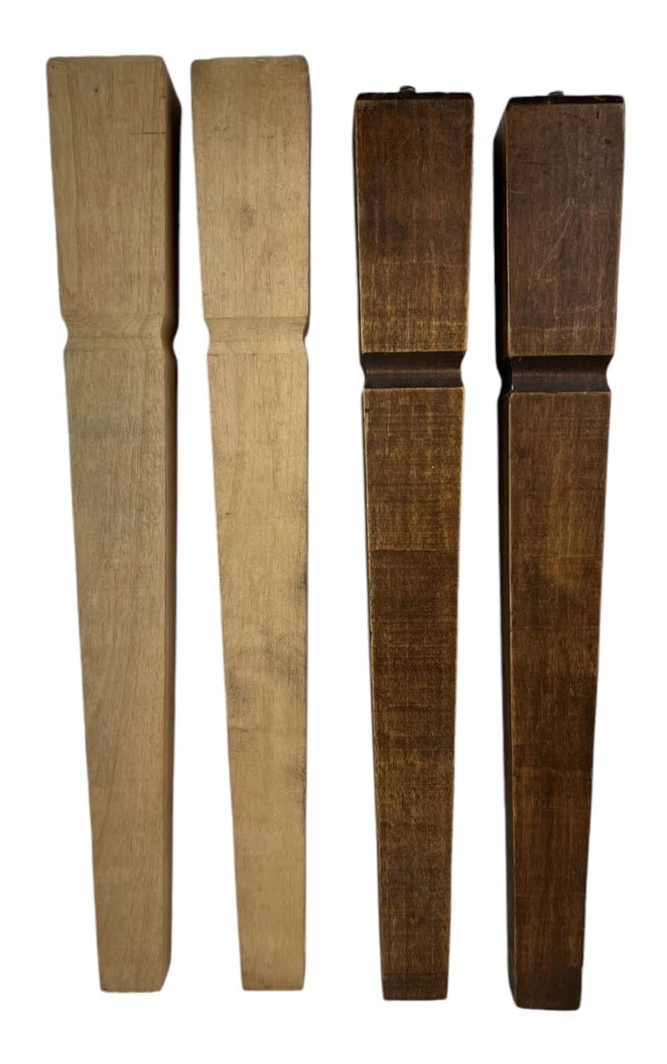 4 Wood Coffee End Table Legs NOS Mismatched Size Color Same Leg 2 14 Inch 2 13.5 2