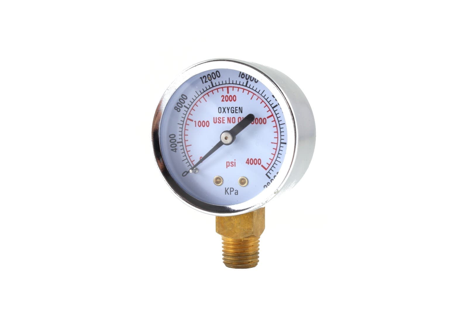 Low and High Pressure Gauges for Oxygen Regulator - 2 inches - 1/4" NPT (PAIR) 3
