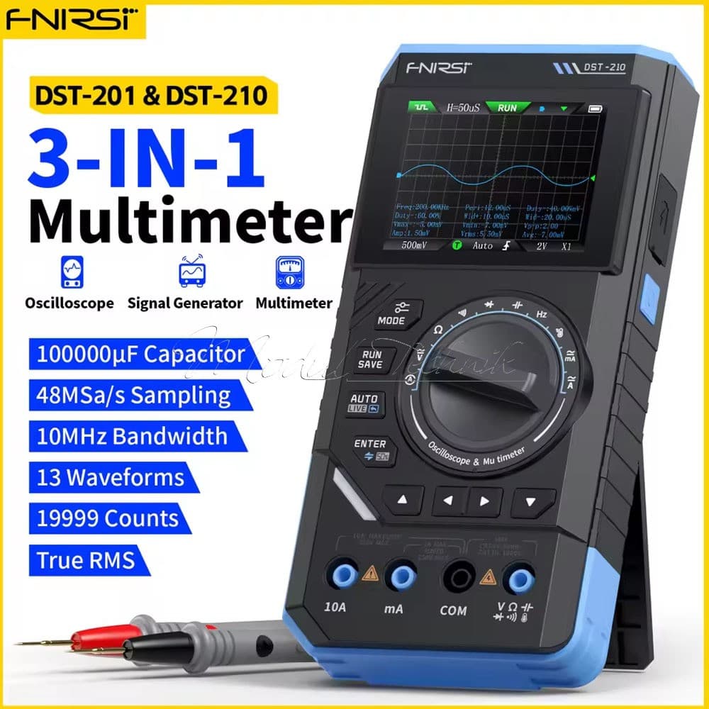 FNIRSI DST-210 3-IN-1 Digital Oscilloscope Multimeter Signal Generator AC/DC US