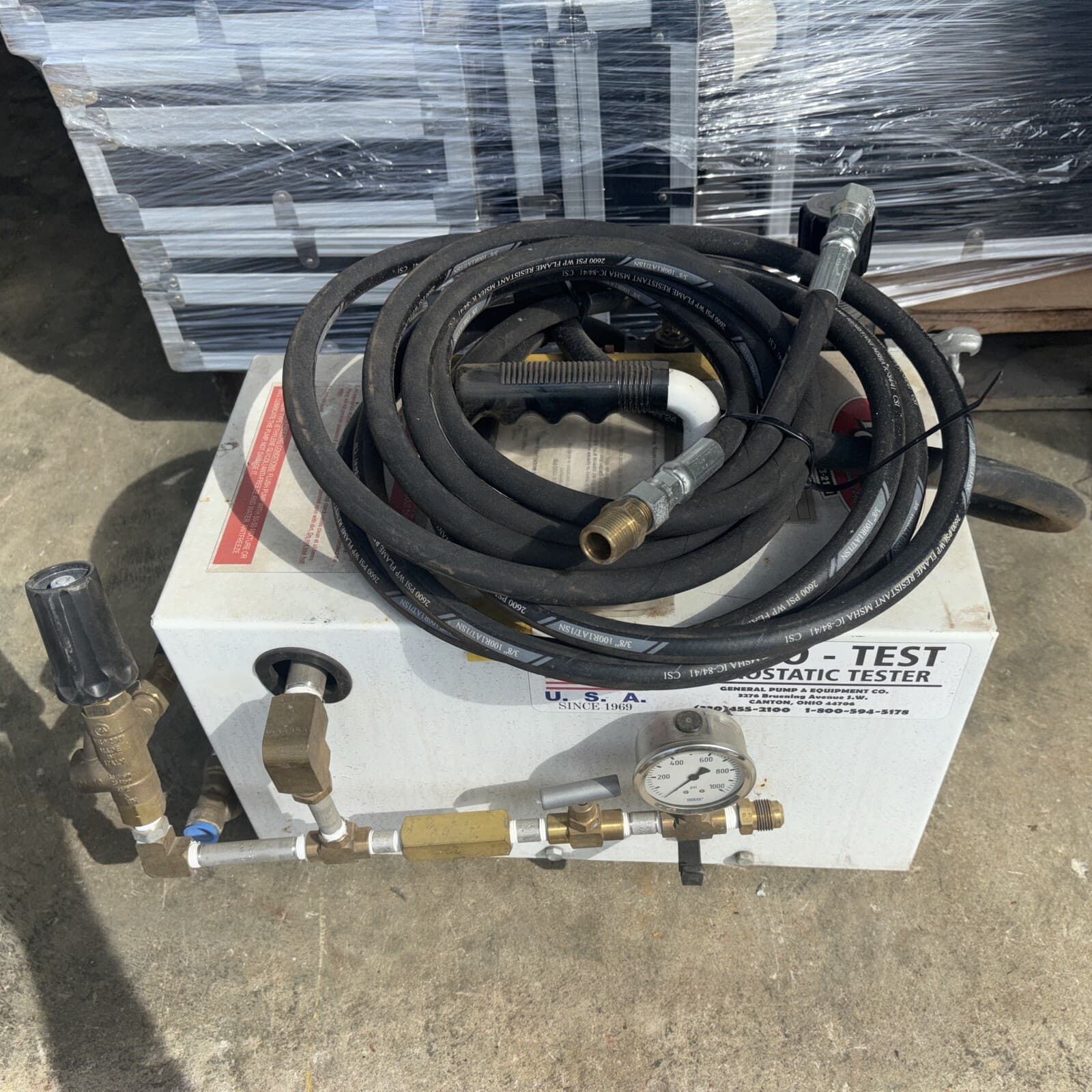 GENERAL PUMP HYDRO TEST HYDROSTATIC TESTER AR1.5-1000 PNEUMATIC 1000 PSI 4