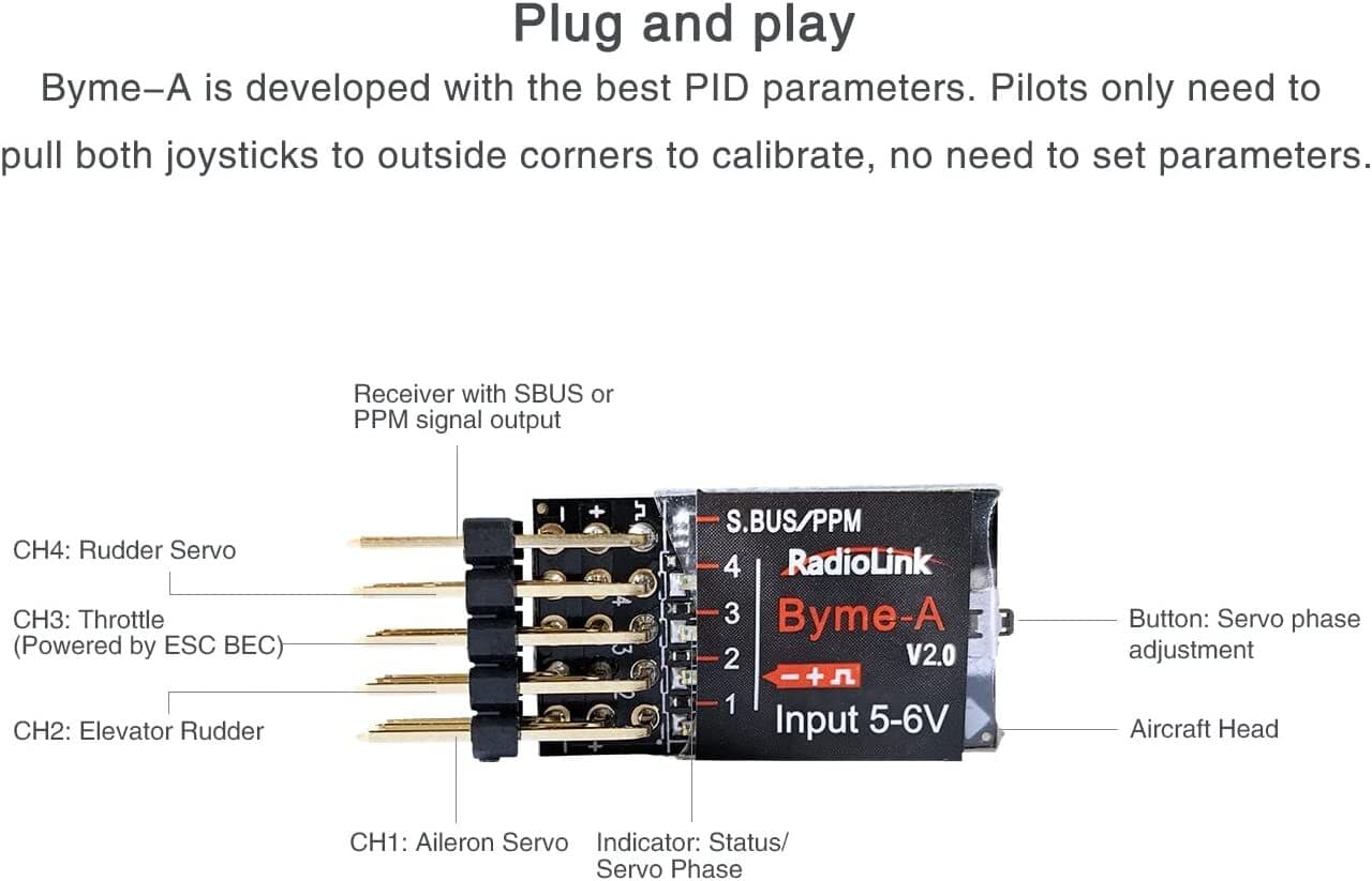 Radiolink Byme-A RC Flight Controller Airplane Stabilizer with Gyro 5