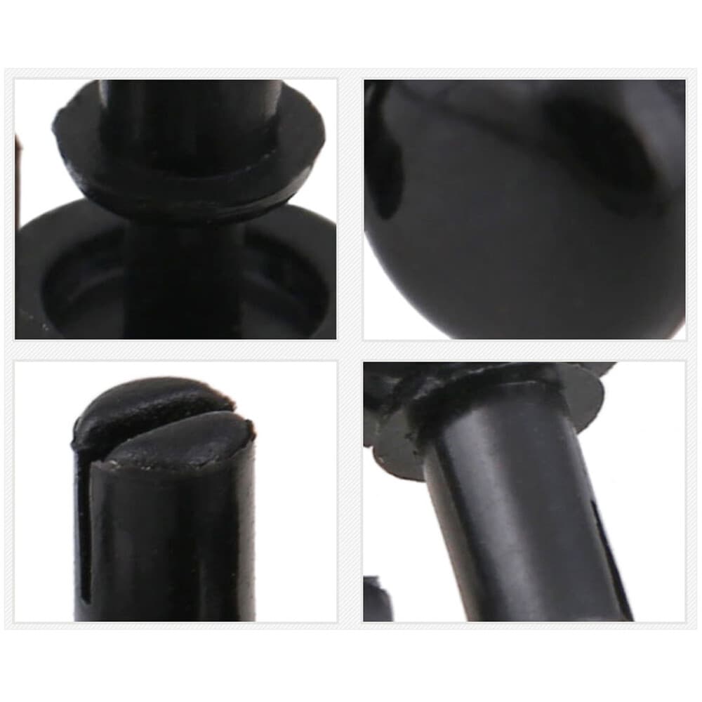 Black Plain Nylon Rivets Plastic Snap Rivet fit for Hole Dia 2mm 3mm 4mm 5mm 6mm 2