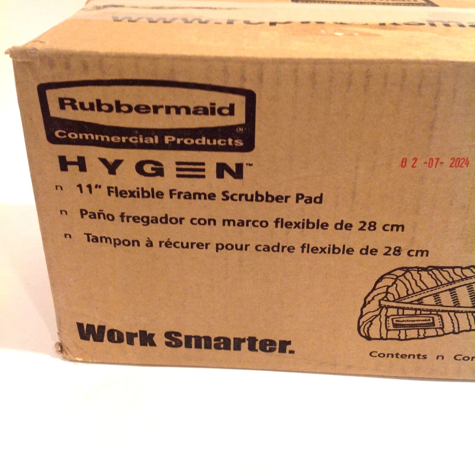 12 Rubbermaid HYGEN Q881 Flexi-Frame 11" Yellow Microfiber Scrubbing Wet Mop Pad 6