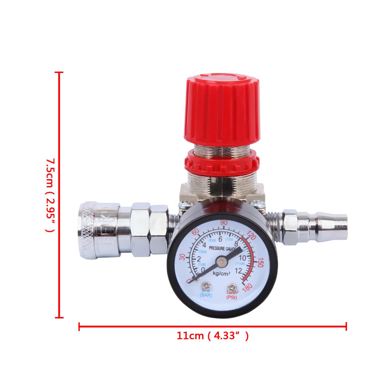1/4" Air Pressure Regulator For Air Compressor System 175PSI Pressure Gauge 2