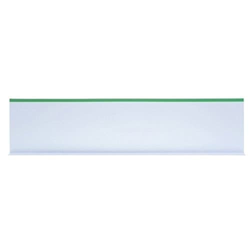 Produce Divider White with Green Trim Plastic Shelf Divider - 30"L x 7"H 3