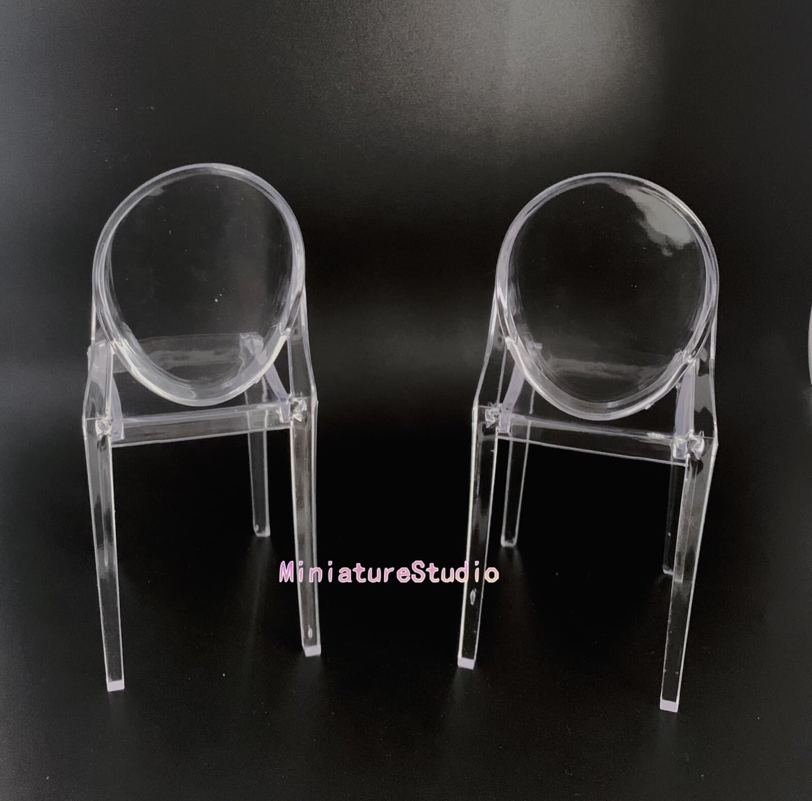 1PC Dollhouse Miniature Furniture 1/6 White Ghost Chair For Doll Action Figure 5
