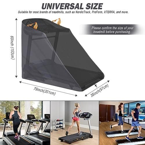 Treadmill Cover Waterproof Dustproof Running Machine Cover Exercise Black/Grey 6