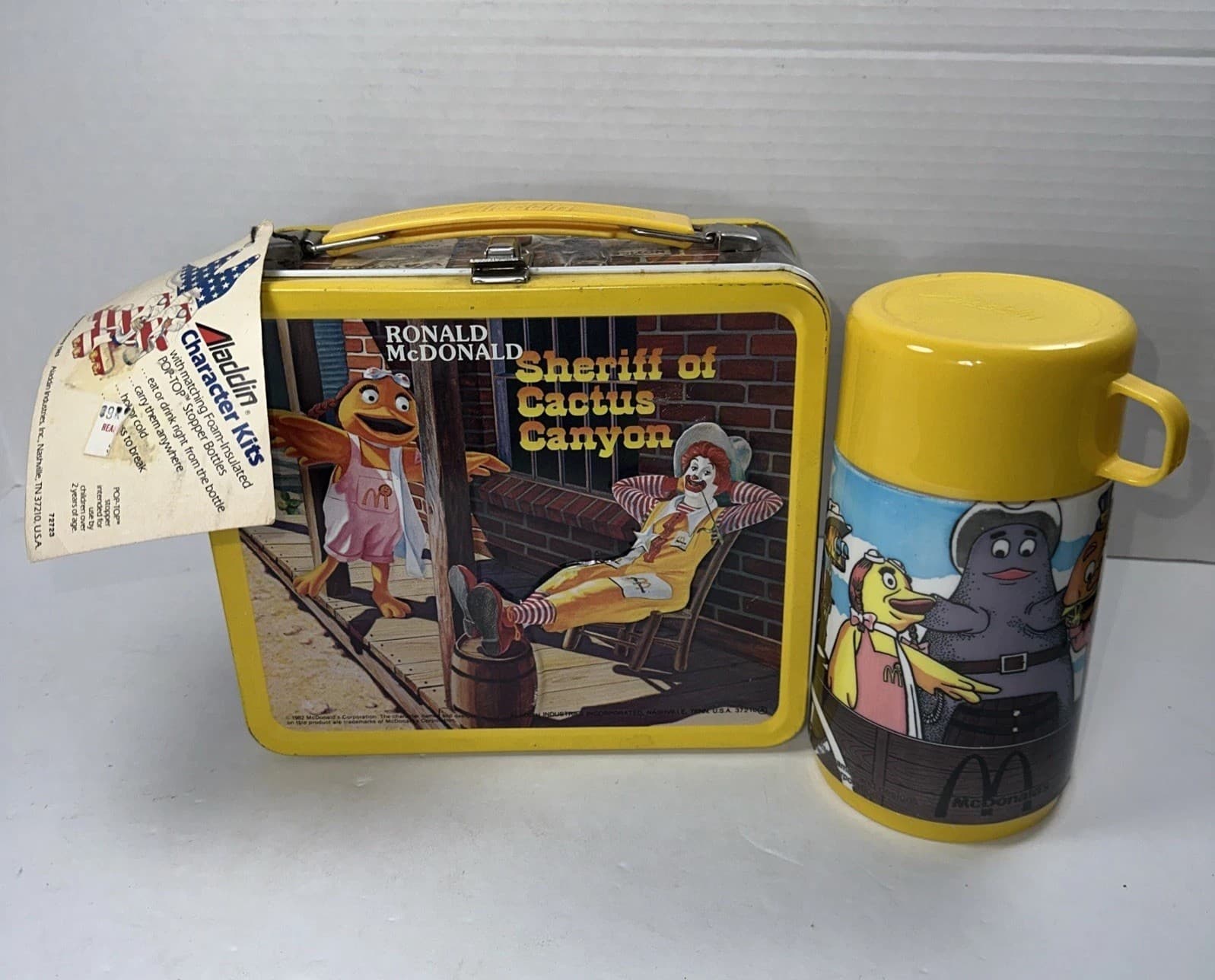 Ronald McDonald Sheriff Cactus Canyon McDonald's Lunchbox Lunch Thermos 1982 NWT 2