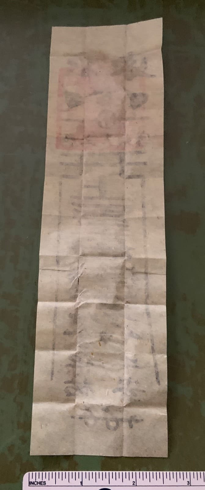 Vintage PROTECTION & PEACE Folded Paper CHINESE TALISMAN 3