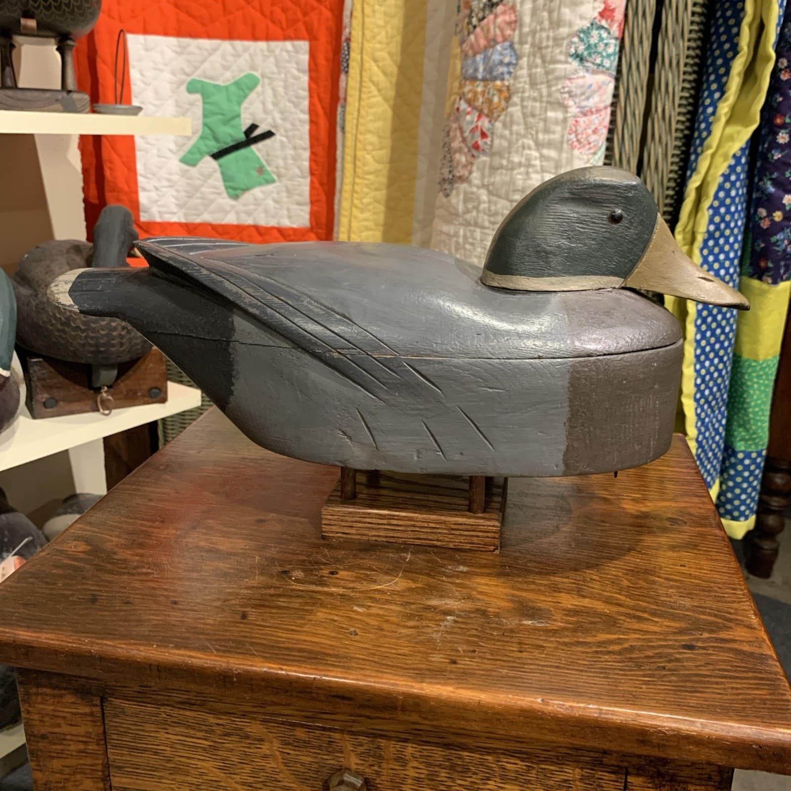 Vintage Never Rigged JOHN MARINKOS Hollow Mallard Duck Decoy Original NJ Decoy