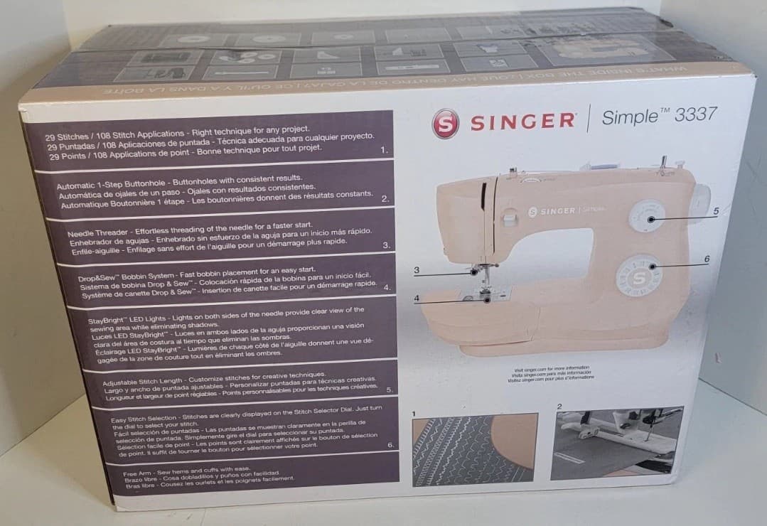 SINGER 3337 Special Edition Beautiful Blush Sewing Machine | 29 Stitches, 108 Ap 3