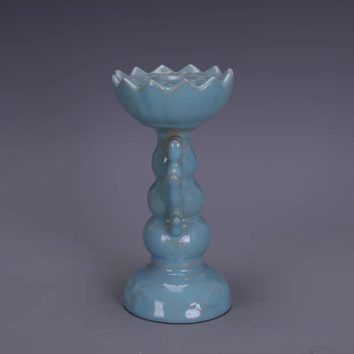 Old Porcelain Song Dynasty Ru Kiln Blue and White Branch Nails Lotus Oil Lamp 3