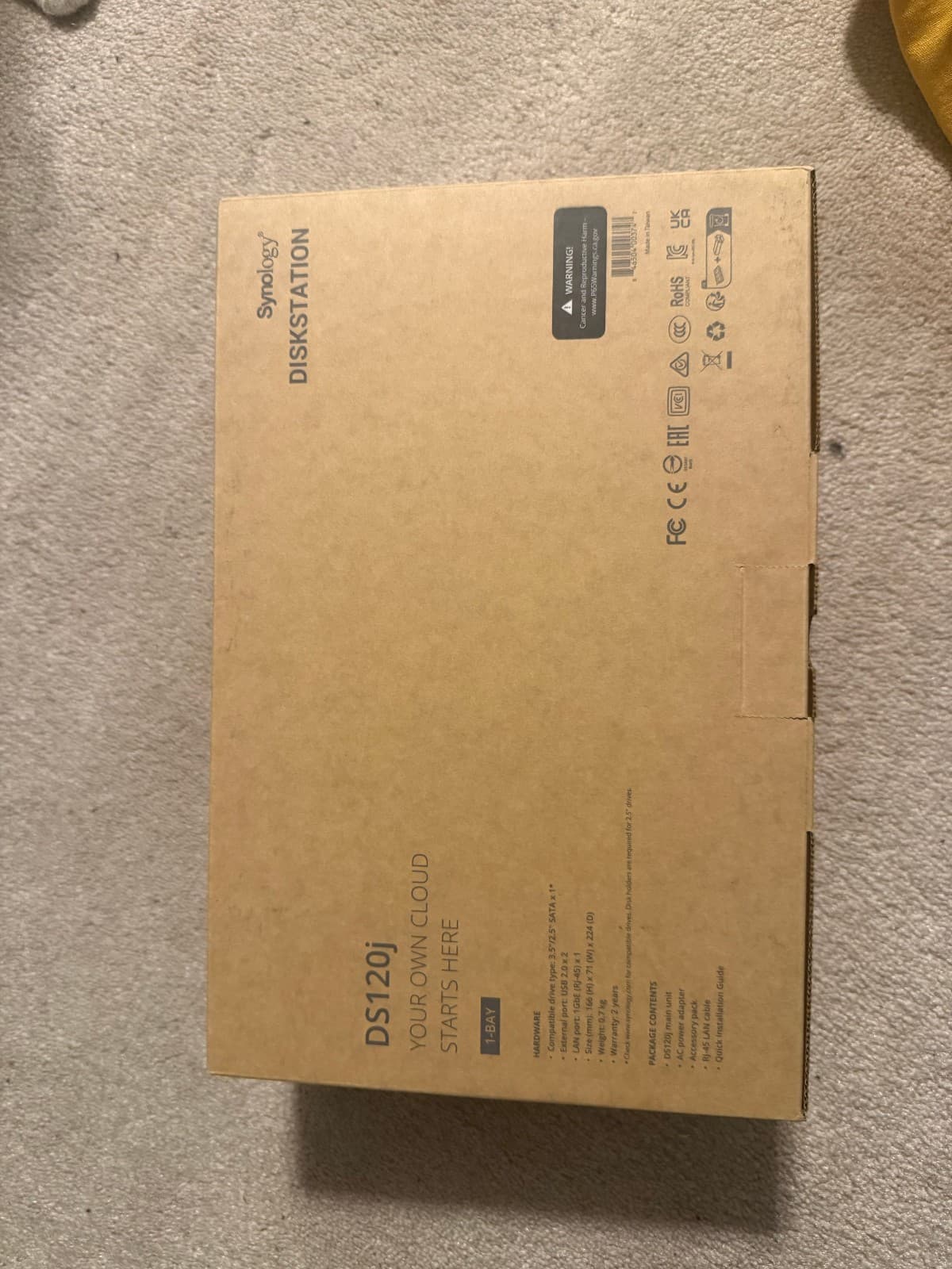 Synology DiskStation DS120J 1 Bay 3.5/2.5" Network Attached Storage 3