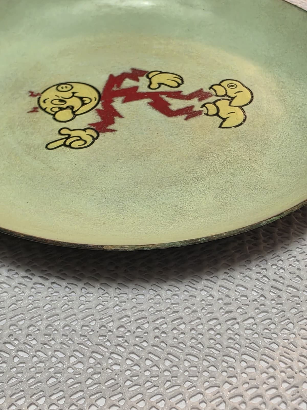 Extremely Rare REDDY KILOWATT 6"  Copper Enamel Plate. No Cracks Or Chips. 5