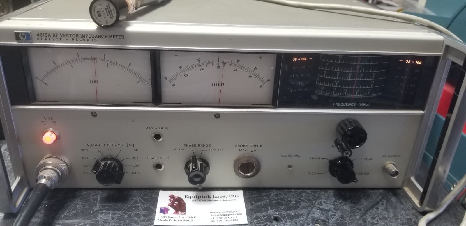 HP 4815A WORKS GREAT! Vector impedance measurements to 108MHz Phase & magnitude 6