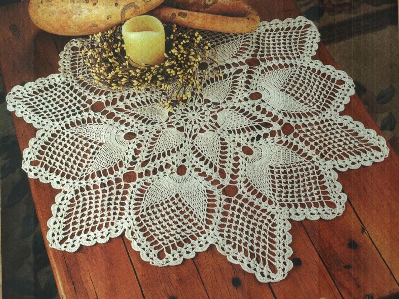 PINEAPPLE STAR DOILY 29" HOME DECOR CROCHET PATTERN INSTRUCTIONS