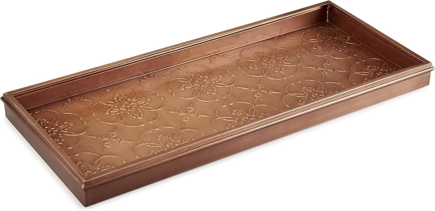 Spacious 30” Copper Boot Tray with Anti-Slip Design - Perfect for Entryways 6