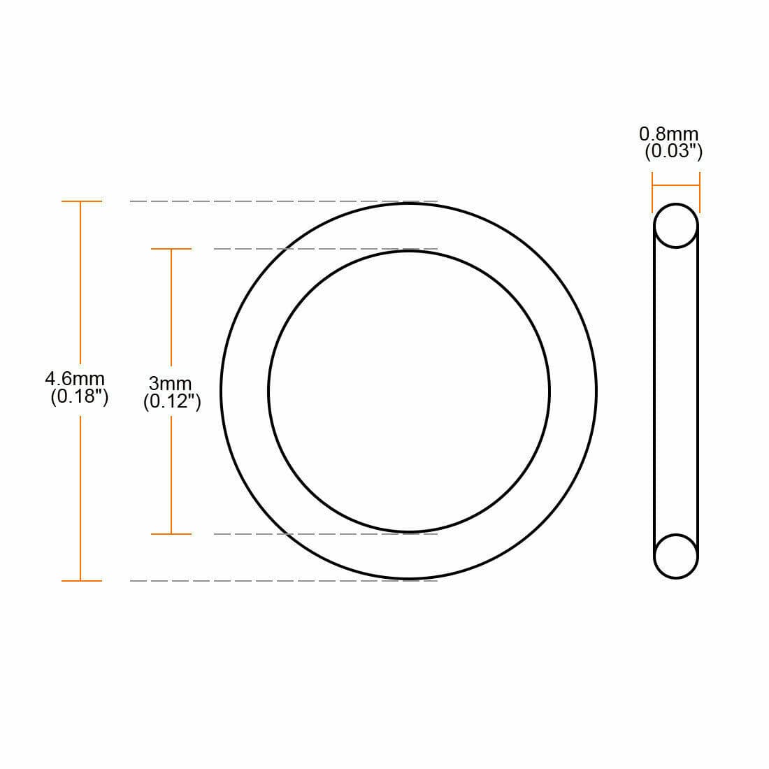 20pcs Black Nitrile Butadiene Rubber NBR O-Ring 3mm Inner Dia 0.8mm Width ✦KD 4