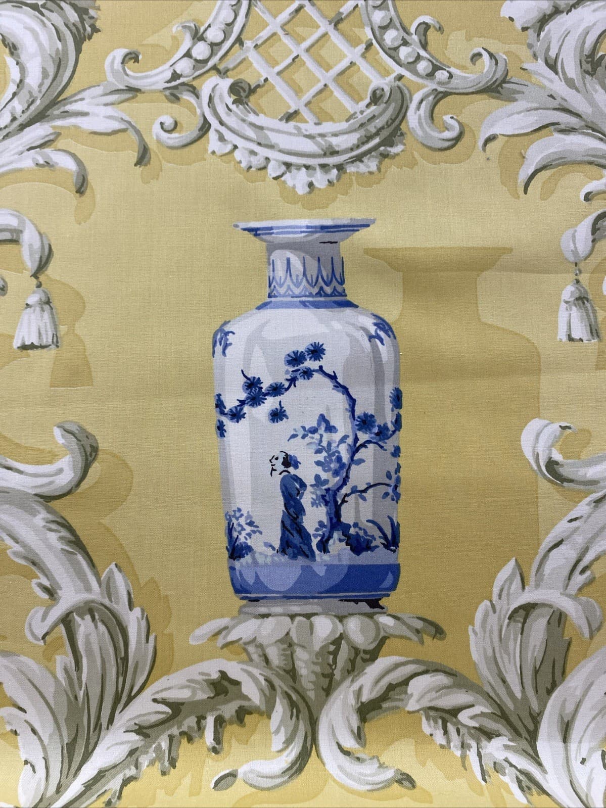 “Chinese Vases” Vintage Fabric By Greeff By The Yard 5