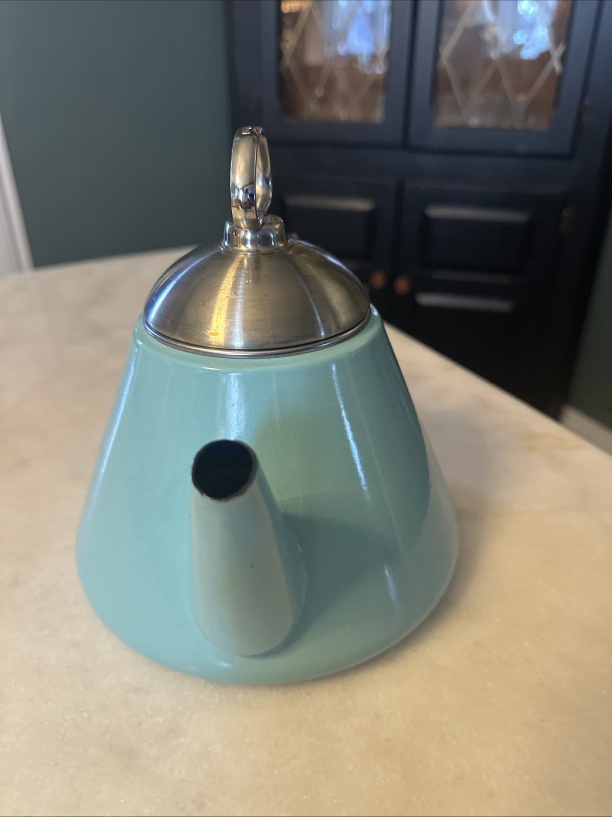 Vintage Chantal Tea Kettle - Teal Blue and Stainless Steel 4