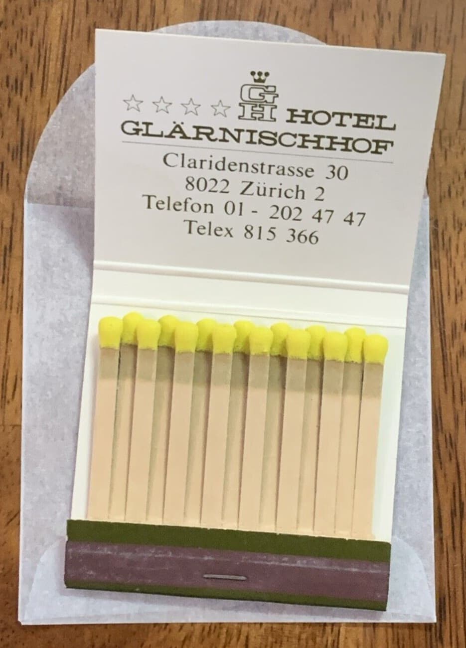 Matchbook Hotel La Rotisserie du Glarnischhof #0078 3