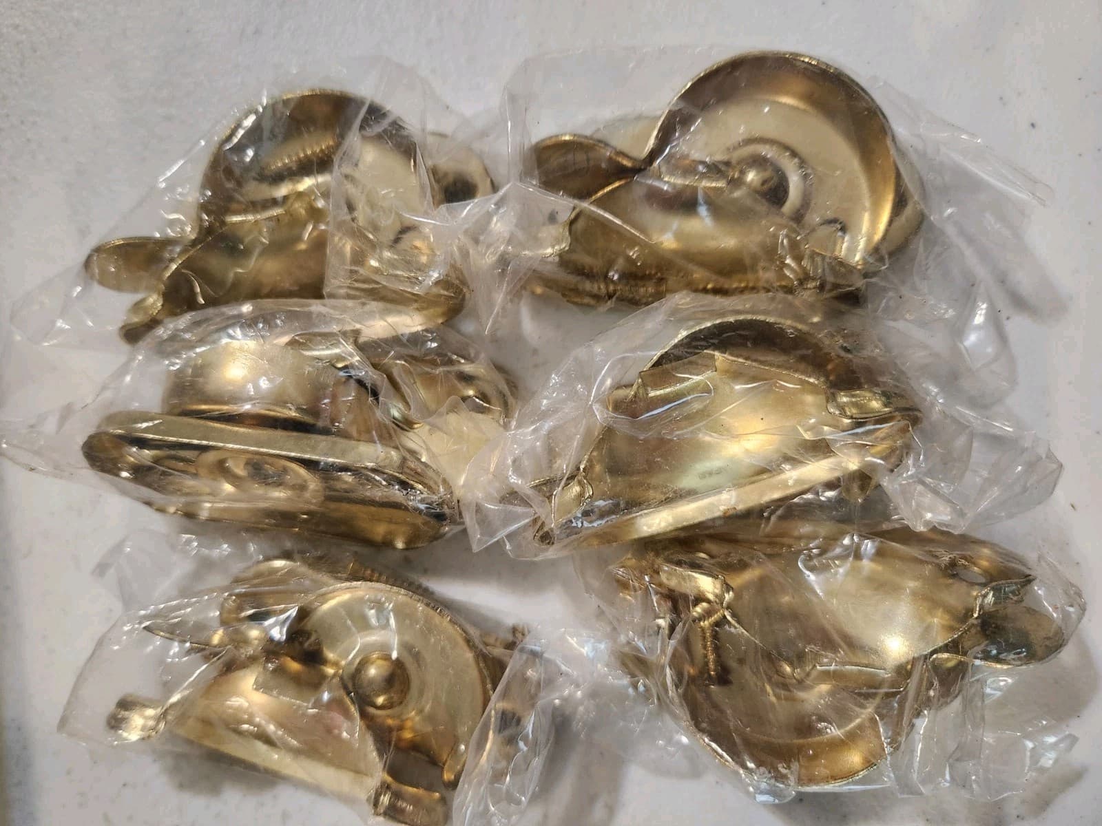 Set of 6 Moore-Handley Hardware Steel Sash Window Lock 550-DB ~ Brass ~ NOS