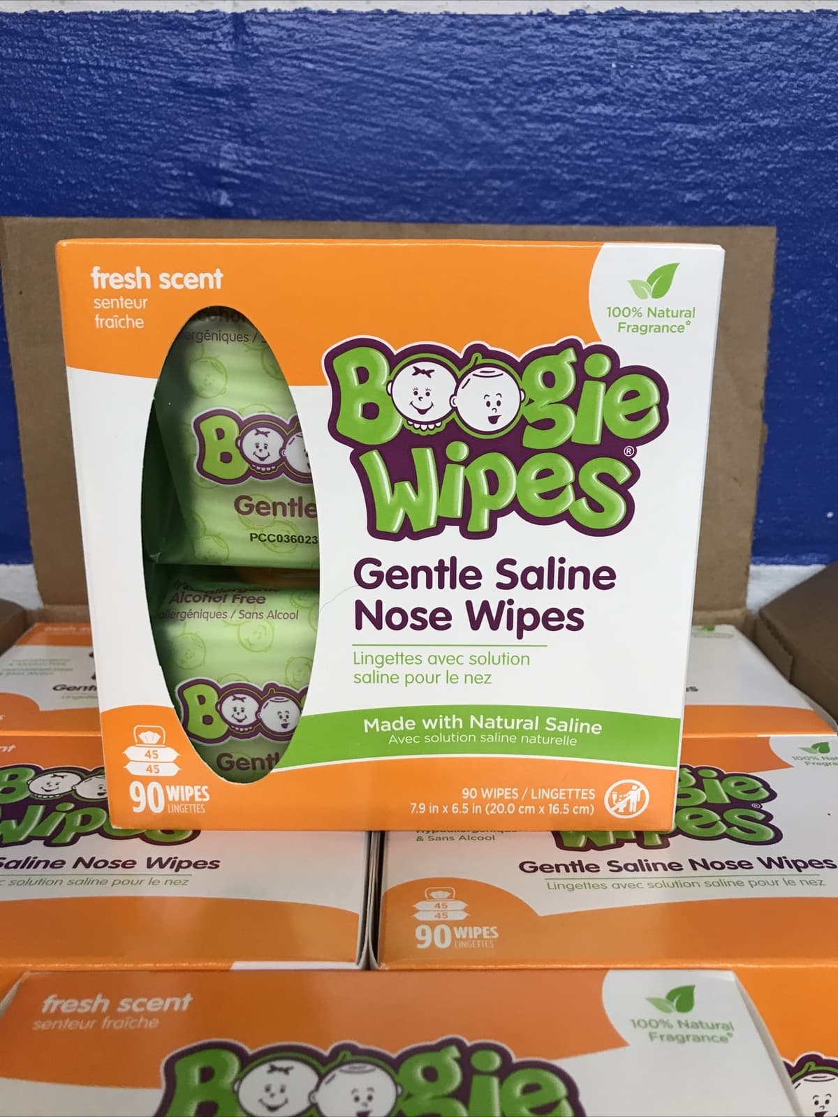 Boogie Wipes Saline Nose Wipes Fresh Scent 90 Count Box Lot Of 6 New Sealed 2