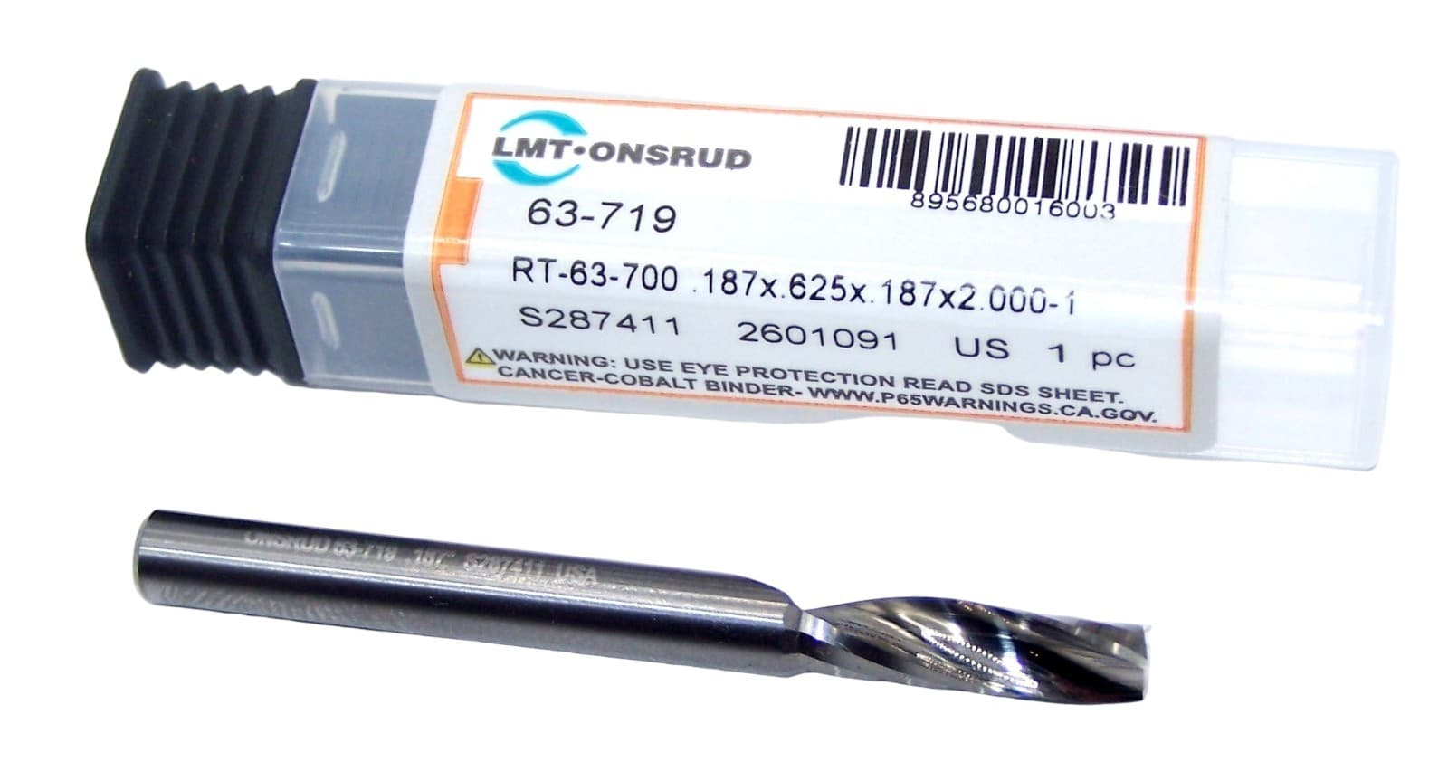 3/16" (.1875") CARBIDE SINGLE O FLUTE END MILL ROUTER HARD PLASTIC ONSRUD 63-719