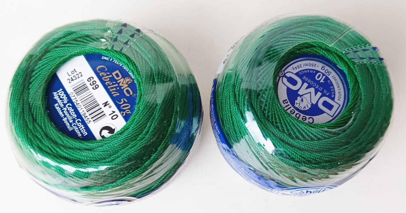 DMC Crochet Thread Dark GREEN Cebelia Size 10 Made In France New Lot Of 2 3
