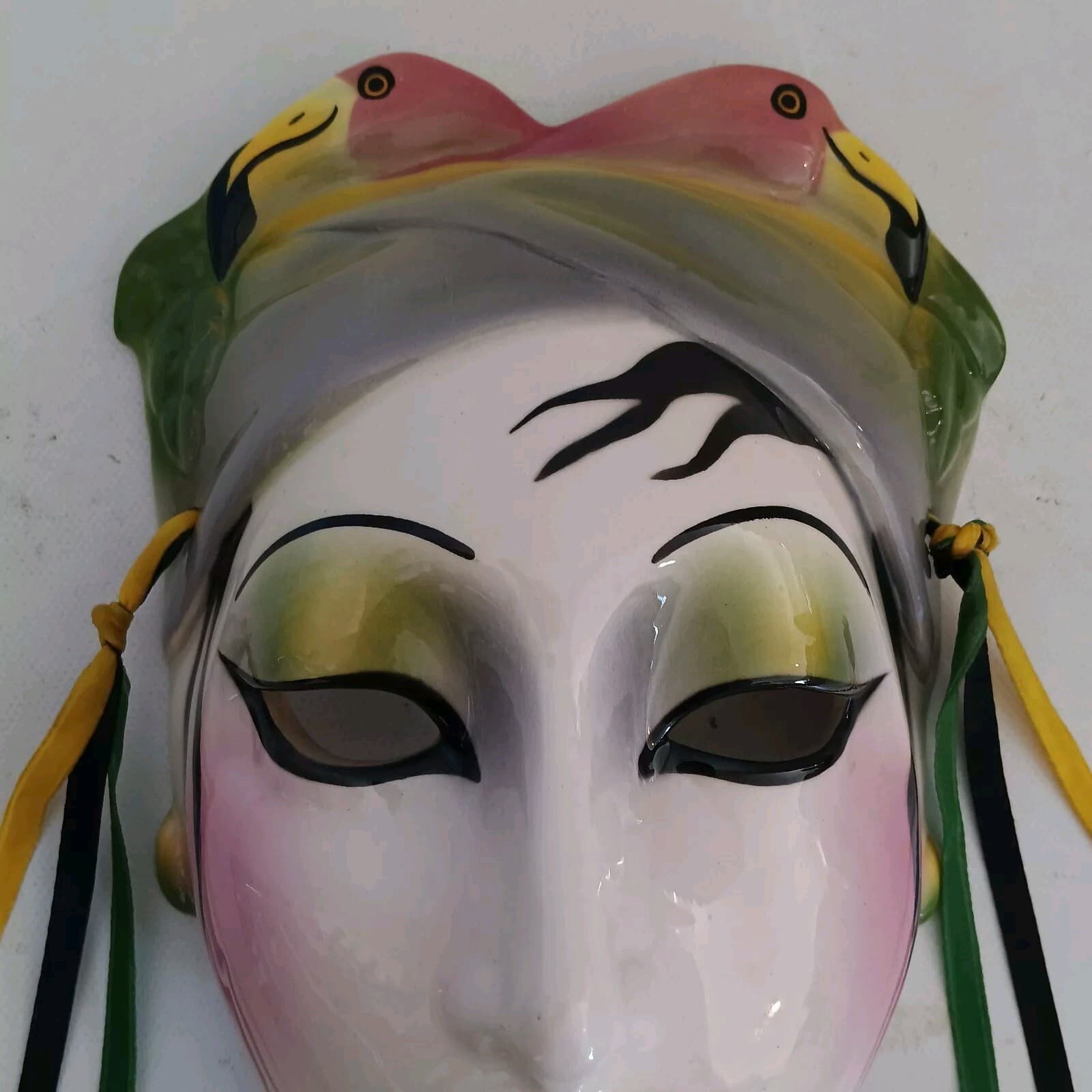 About Face Clay Art Wall Mask Flamingo Dancer San Francisco Claudia Cohen VTG 2